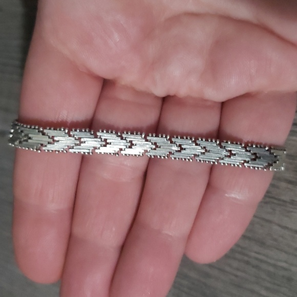 Silver bracelet unisex 7.5 inch - Picture 2 of 6